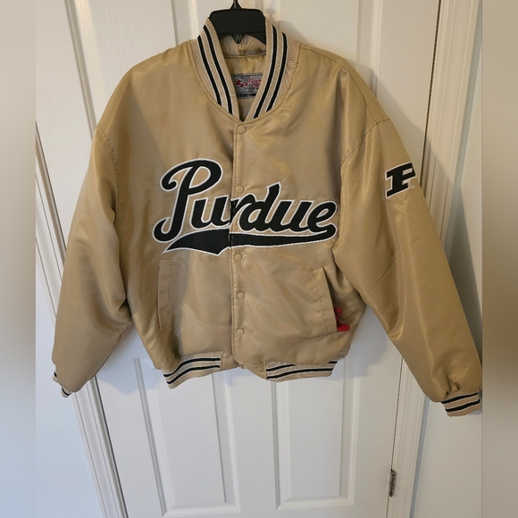 Mens Purdue Starter Button Up Jacket Size Large - Excellent